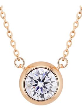 高级感925银莫桑石泡泡项链1克拉2克拉单钻吊坠女简约百搭锁骨链