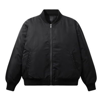 SANBAI黑色胸针棉衣外套