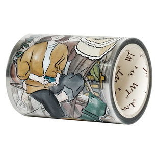 WT原创胶带 独白时刻 模切女孩人物休闲风格博主同款日常手帐INS