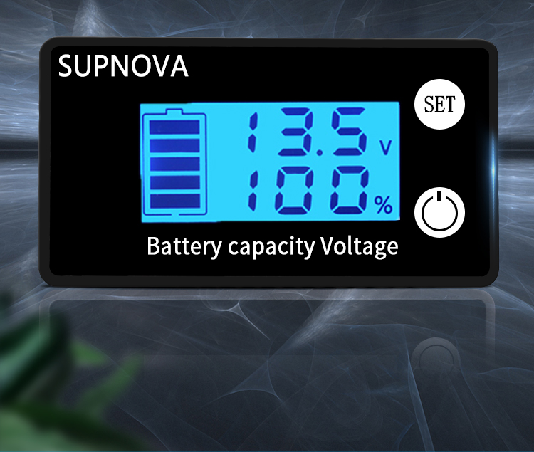 电动车电瓶电量表显示器汽车载铅酸蓄电池锂电池电量显示表电压表