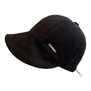 冬季新品加绒鸭舌渔夫帽女潮韩版休闲百搭出游保暖盆帽显脸小帽子