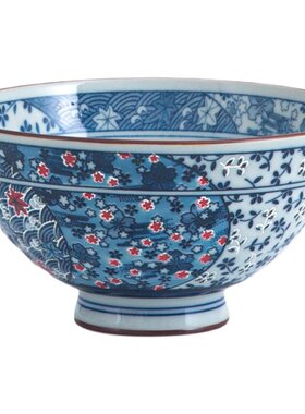 日本进口仙鹤青蛙梅花高脚米饭碗