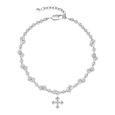 NothingButMiniNBM十字星金属吊坠珍珠银饰项链小众潮牌女男生