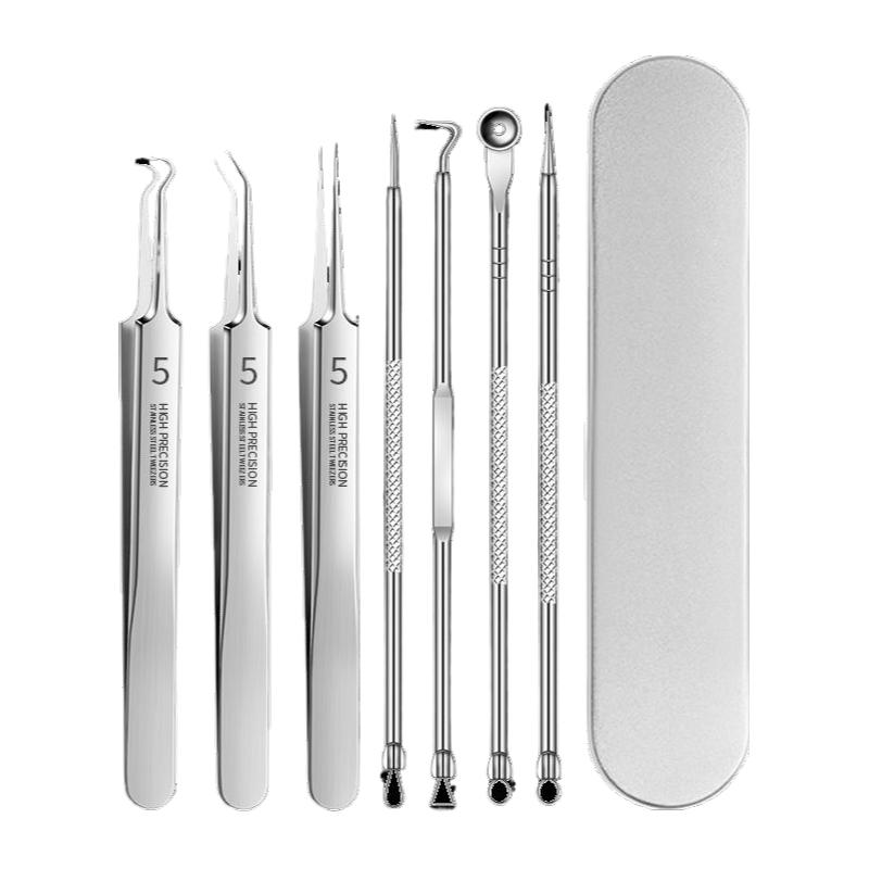 粉刺夹镊子去黑头刮闭口痘痘针挑痘挤痘专用工具套装细胞夹黑头夹