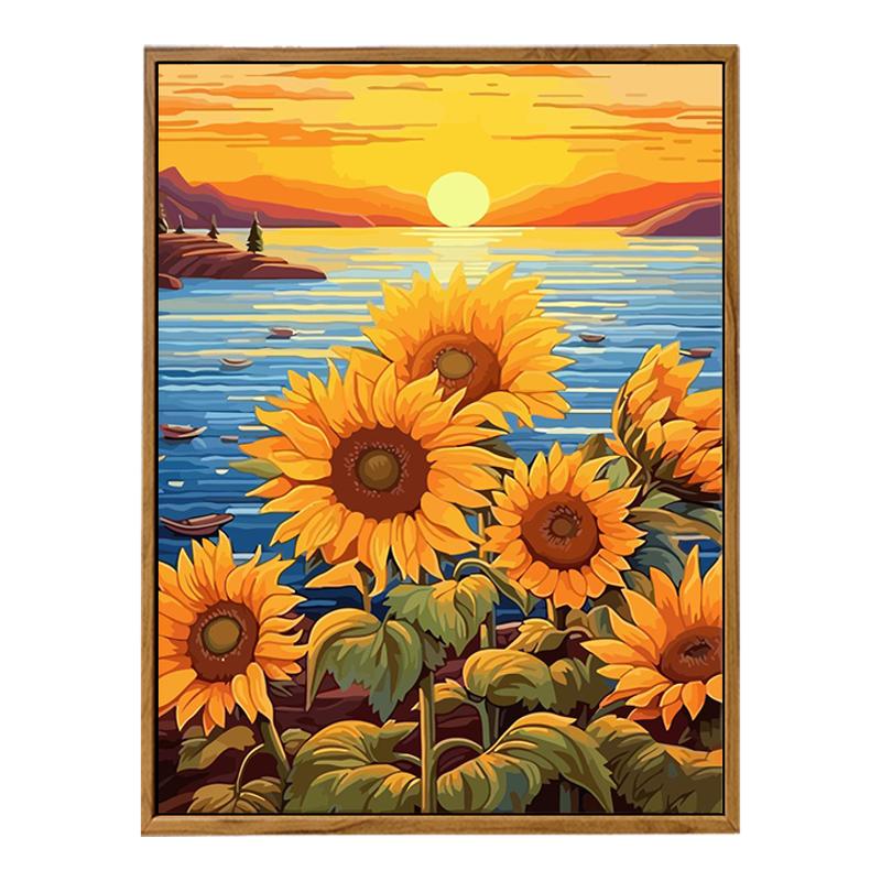梵高风向日葵数字油画DIY高级感