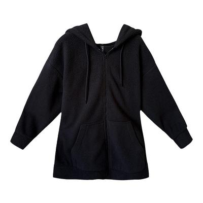 大码女装羊羔绒卫衣外套宽松显瘦