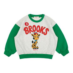 BEBEDEPINO贝贝品诺秋装Brooks拼色运动衫卫衣男女童装