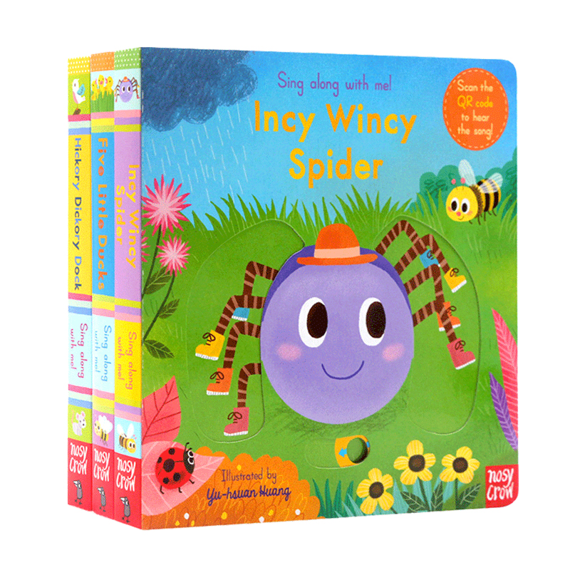 现货新版Five Little Ducks/Incy Wincy Spider/Hickory Dickory Rock3册Sing Along with Me系列英文原版欧美经典童谣机关操作书