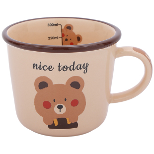 可爱女士高颜值马克杯好看的杯子陶瓷量杯带刻度牛奶杯儿童早餐杯