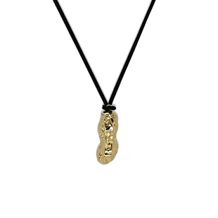 LAZY CIRCLES好事花生绑绳项链金色新年礼好运发生长款幸运毛衣链