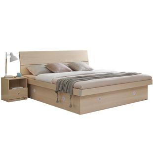 全友家居现代简约板式床出租房用主卧室高箱储物床1米8双人床家具