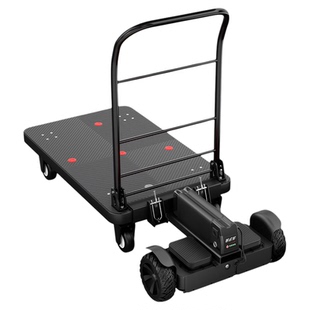 领奥电动小型手推车仓库快递代步平衡车载货搬运神器工具车平板车