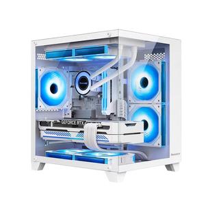 航嘉s900沙尘暴全景海景房机箱matx无立柱台式机电脑游戏水冷机箱