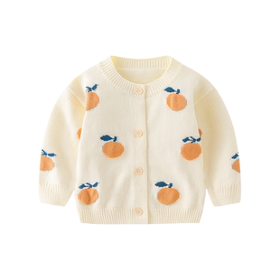 女童开衫毛衣针织衫婴儿纱衣外套秋新款宝宝棉线衣服女孩洋气上衣