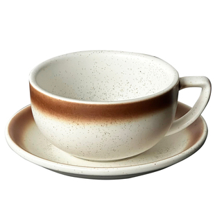 日式复古泽田咖啡杯碟专业压纹陶瓷拉花杯下午茶大口美式拿铁杯子