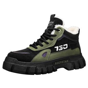 高帮男鞋冬季加绒加厚保暖防寒雪地靴户外登山休闲运动马丁大棉鞋