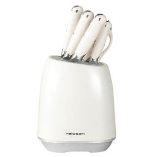 Velosan温仑山不锈钢刀具套装厨房全套组合菜刀砧板二合一刀架