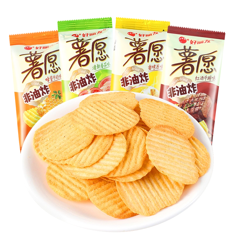 好丽友薯愿薯片番茄味原味非油炸膨化休闲零食小吃解馋小零食