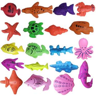 钓鱼池儿童玩具磁性鱼散装假鱼磁铁鱼宝宝戏水小鱼广场摆摊塑料鱼