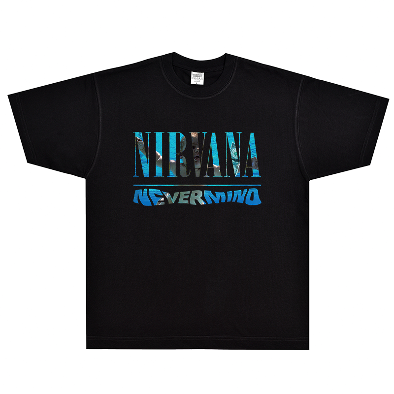 Nirvana Nevermind t恤涅盘乐队小孩图案摇滚美式复古宽松款短袖