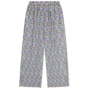 落落狷介春夏季穿搭2026年新款宽松雪纺碎花阔腿裤小个子百褶裤子