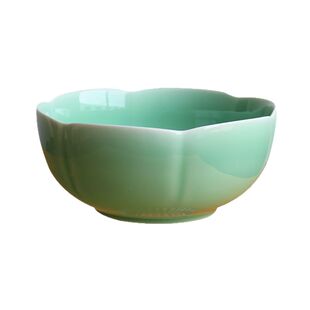 龙泉青瓷8英寸汤碗泡面碗宋式美学餐具大号碗家用陶瓷葵口面条碗