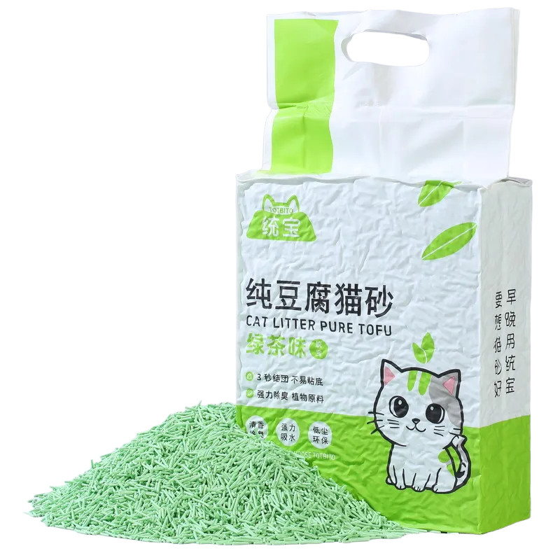 统宝豆腐猫砂绿茶奶香味防臭超细除臭可冲厕所猫沙低尘幼猫砂无尘