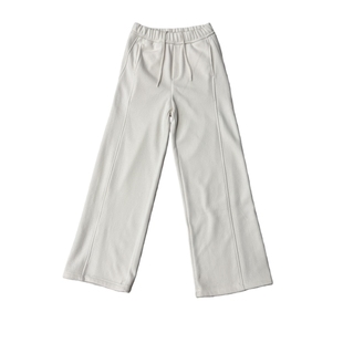 白色桑蚕丝羊毛阔腿裤女加绒加厚2025秋冬新款高腰垂感休闲直筒裤