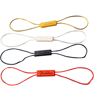 订制烫金Fshion服装双插吊粒吊牌挂绳高品质双头双扣标签绳通用