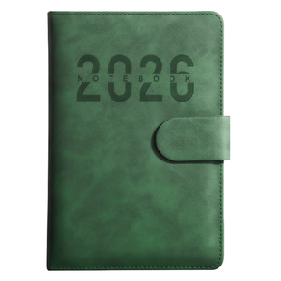 2026年日程本新款笔记本本子皮质简约成人日记本加厚商务办公工作会议记录本刻字记事本礼盒套装定制可印logo