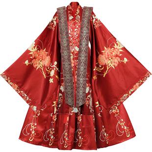 汉服女夏秋季款宋制凤冠霞帔情侣中国风花嫁齐腰襦裙古装男款婚服