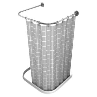 浴室U形浴帘弧形套装免打孔卫生间挡水条淋浴隔断帘防水磁性挂帘