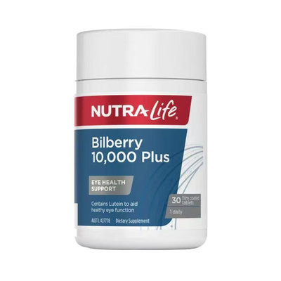 [眼部健康]澳洲直邮Nutra Life 纽乐 越橘10000+叶黄素护眼片30粒