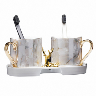 杯子漱口杯轻奢高端刷牙杯高颜值牙杯洗漱杯高级感陶瓷情侣牙刷杯