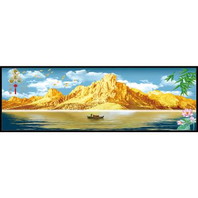 背靠金山卧室床头装饰画新款壁纸