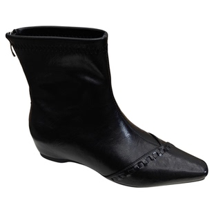 尖头内增高短筒弹力靴女2025冬季甜辣时装靴后拉链百搭加绒短靴子