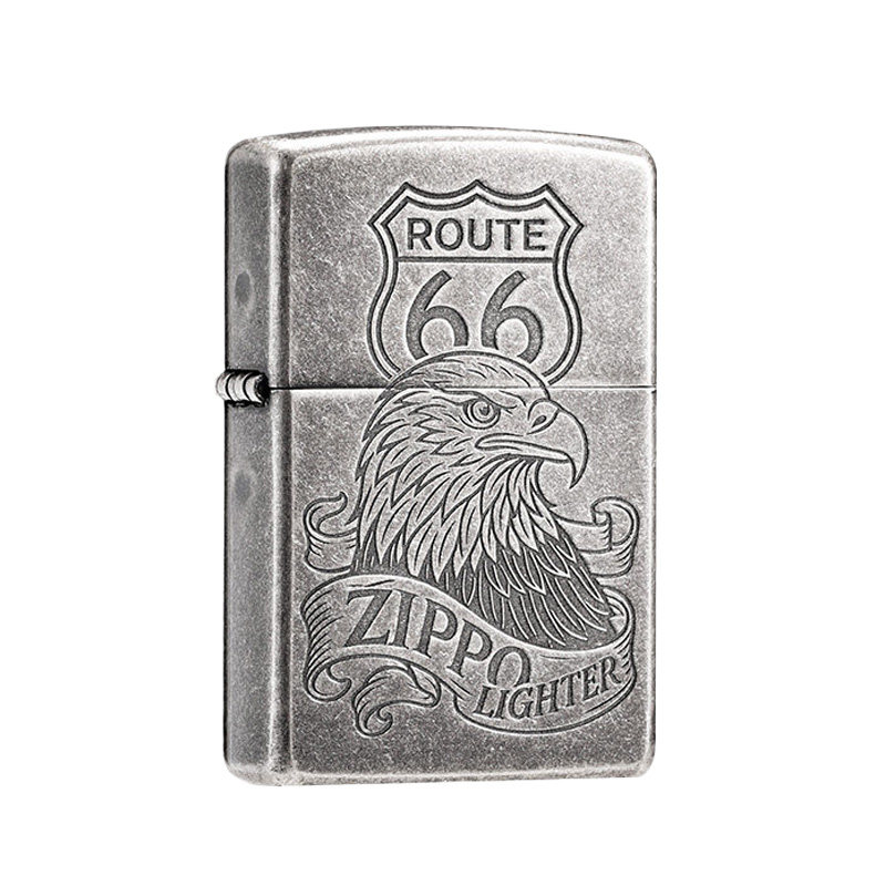 ZIPPO哈雷66号鹰仿古银蚀刻