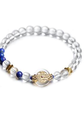 Blue hour新中式天然白水晶手串原创设计感纯银轻奢小众精致手链