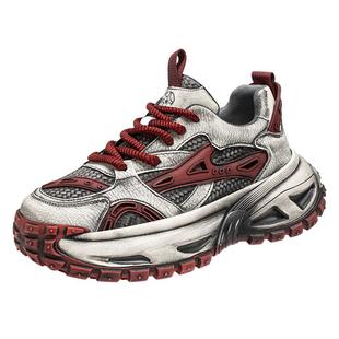 男鞋冬季运动学生超火复古做旧巴黎轮胎鞋青少年休闲增高老爹潮鞋