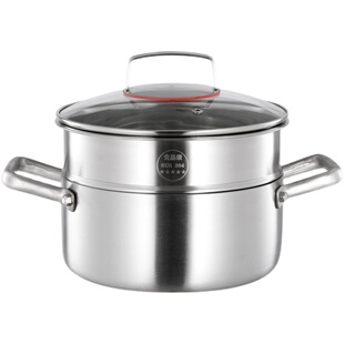 316不锈钢汤锅不粘锅煮粥锅家用燃气食品级双耳蒸煮炖电磁炉专用