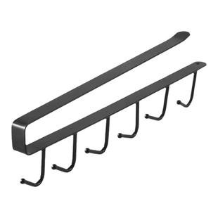 居家厨房铁艺橱柜收纳挂架多功能排钩衣柜整理架厨房无痕免钉挂钩