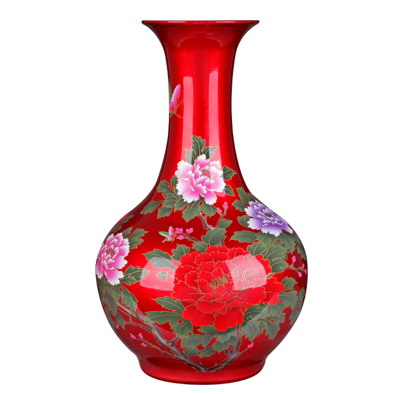 景德镇陶瓷花瓶牡丹花瓶