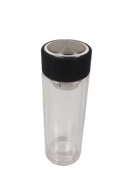 爱仕达雪晶系列玻璃杯泡茶杯喝水杯便携双层隔热防烫商务杯子