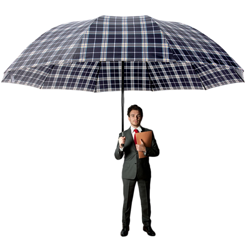 天堂伞格子雨伞折叠双三人超大号晴雨伞两用男女家用暴雨专用学生