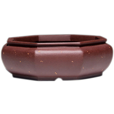 四海壶艺宜兴精品手工小型桌面盆景盆栽紫砂花盆 浅薄八方铺砂盆