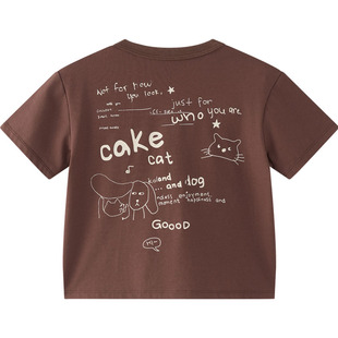 [蛋糕T]博睿恩一家四口亲子2026夏季新款短袖T恤男童女宝同款凉感