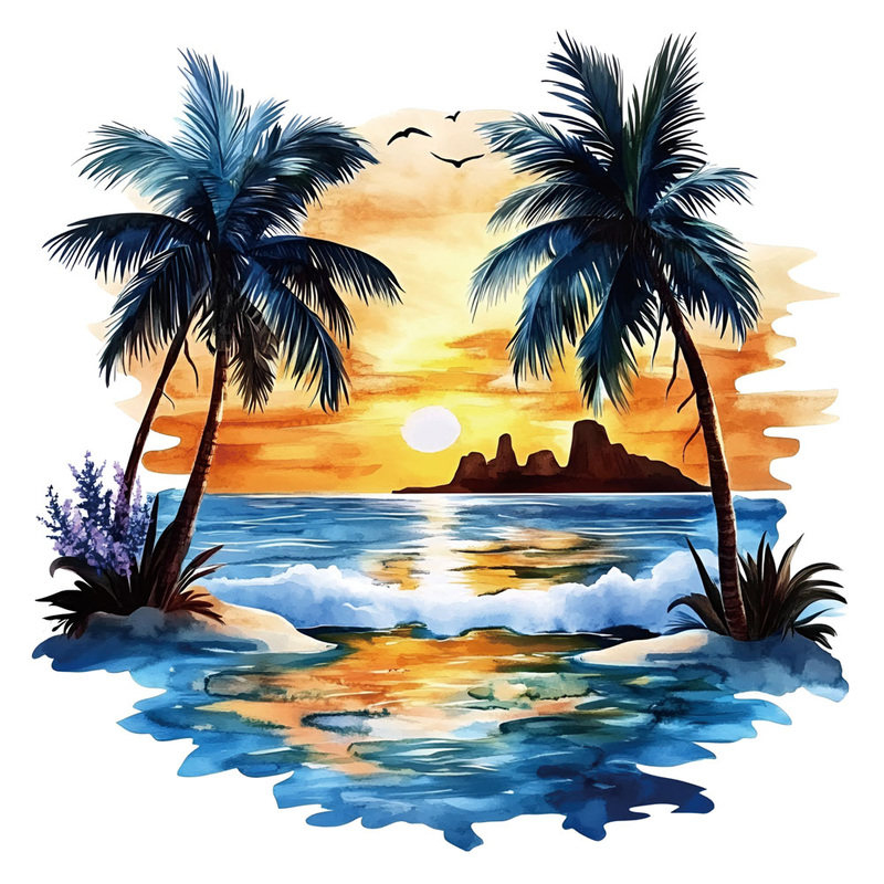 夏日海滩卫生间防水贴
