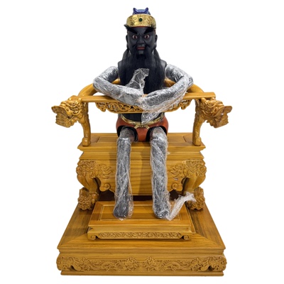 软身池王池府各岁香樟木雕刻黑脸