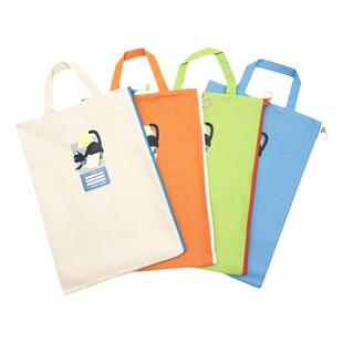 小学生分类作业袋4个 大容量试卷收纳 学习拎书袋 新学期手提补课包 语文数学英语作业文件资料袋 学科分类拉链防水耐磨加厚 卡通