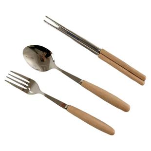 一木宁 高颜值ins木质便携餐具勺子叉子筷子旅行上班族学生收纳盒